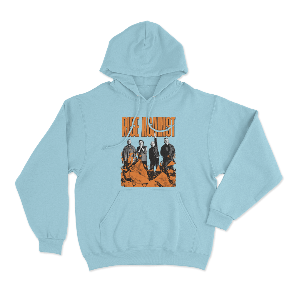 Rise Against Band Members Unisex Hoodie Sky Blue Rise Against Band Members Unisex Hoodie Sky Blue