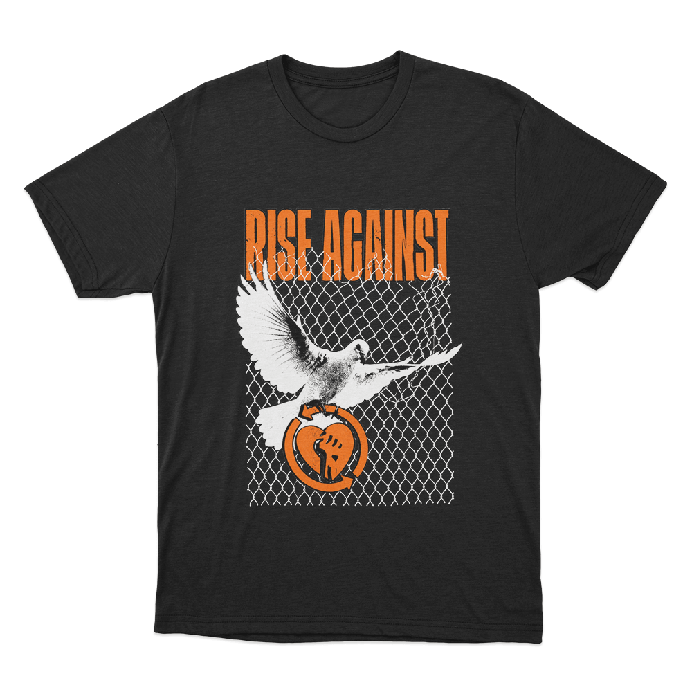 Rise Against Caged Dove Unisex T Shirt Black Rise Against Caged Dove Unisex T Shirt Black