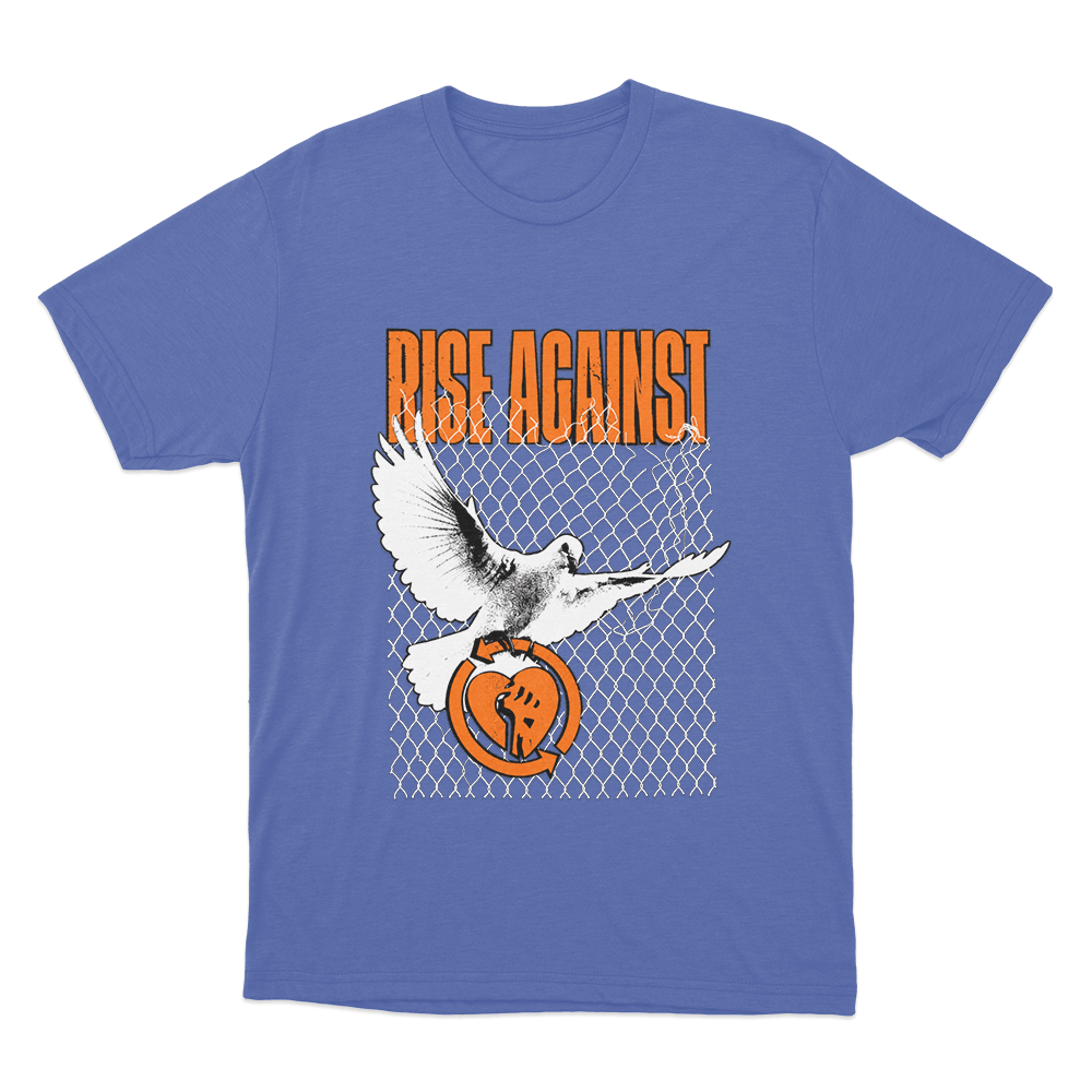 Rise Against Caged Dove Unisex T Shirt Blue Rise Against Caged Dove Unisex T Shirt Blue