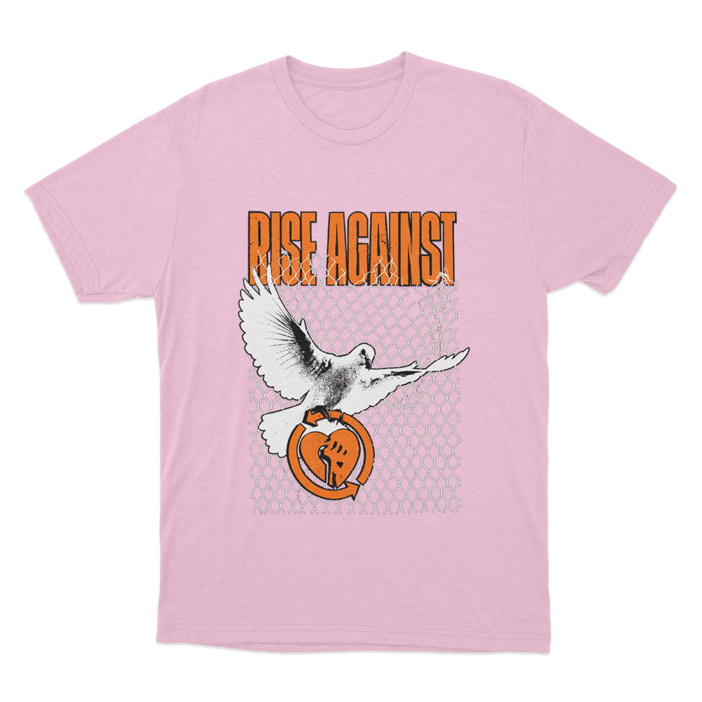 Rise Against Caged Dove Unisex T Shirt Pink Rise Against Caged Dove Unisex T Shirt Pink