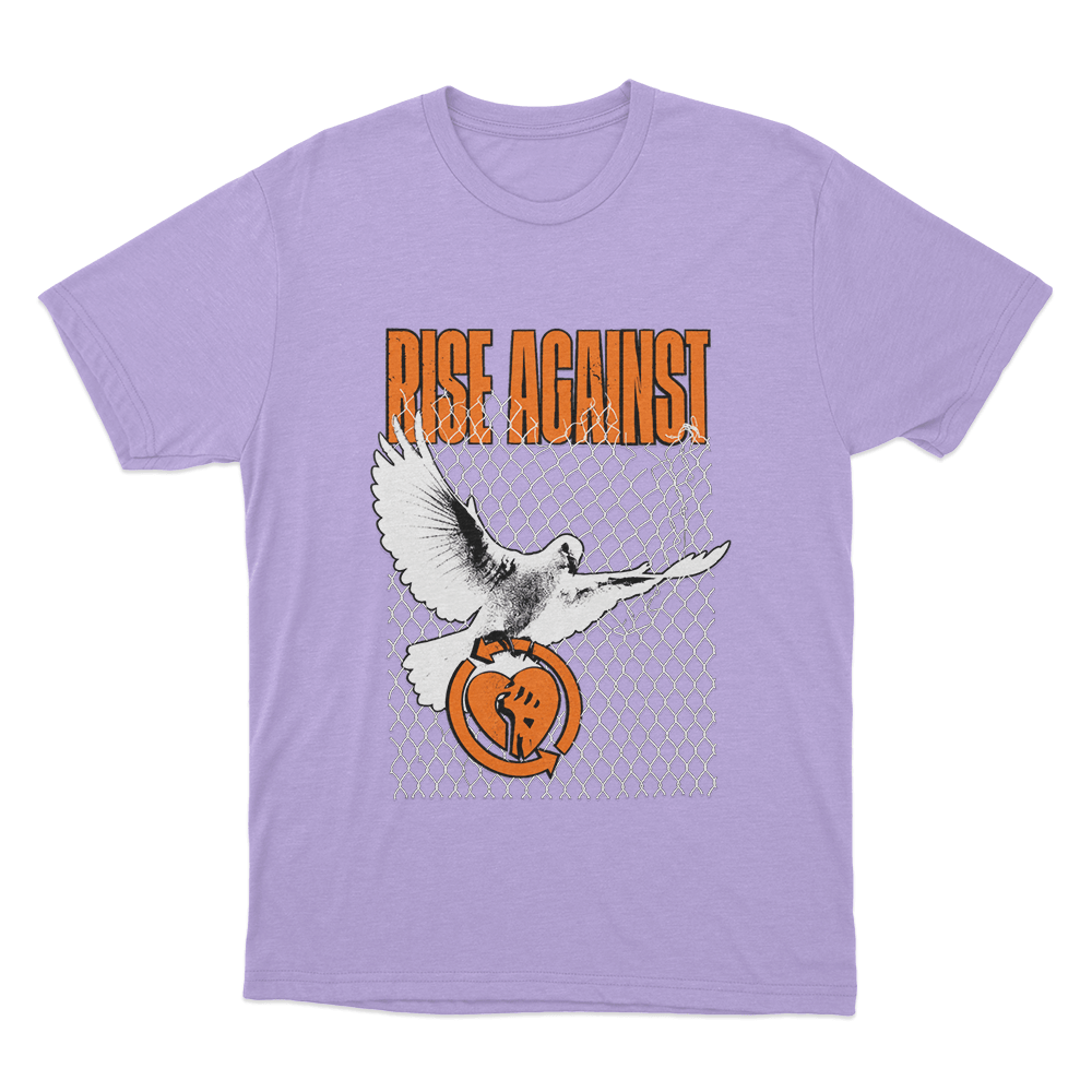 Rise Against Caged Dove Unisex T Shirt Purple Rise Against Caged Dove Unisex T Shirt Purple