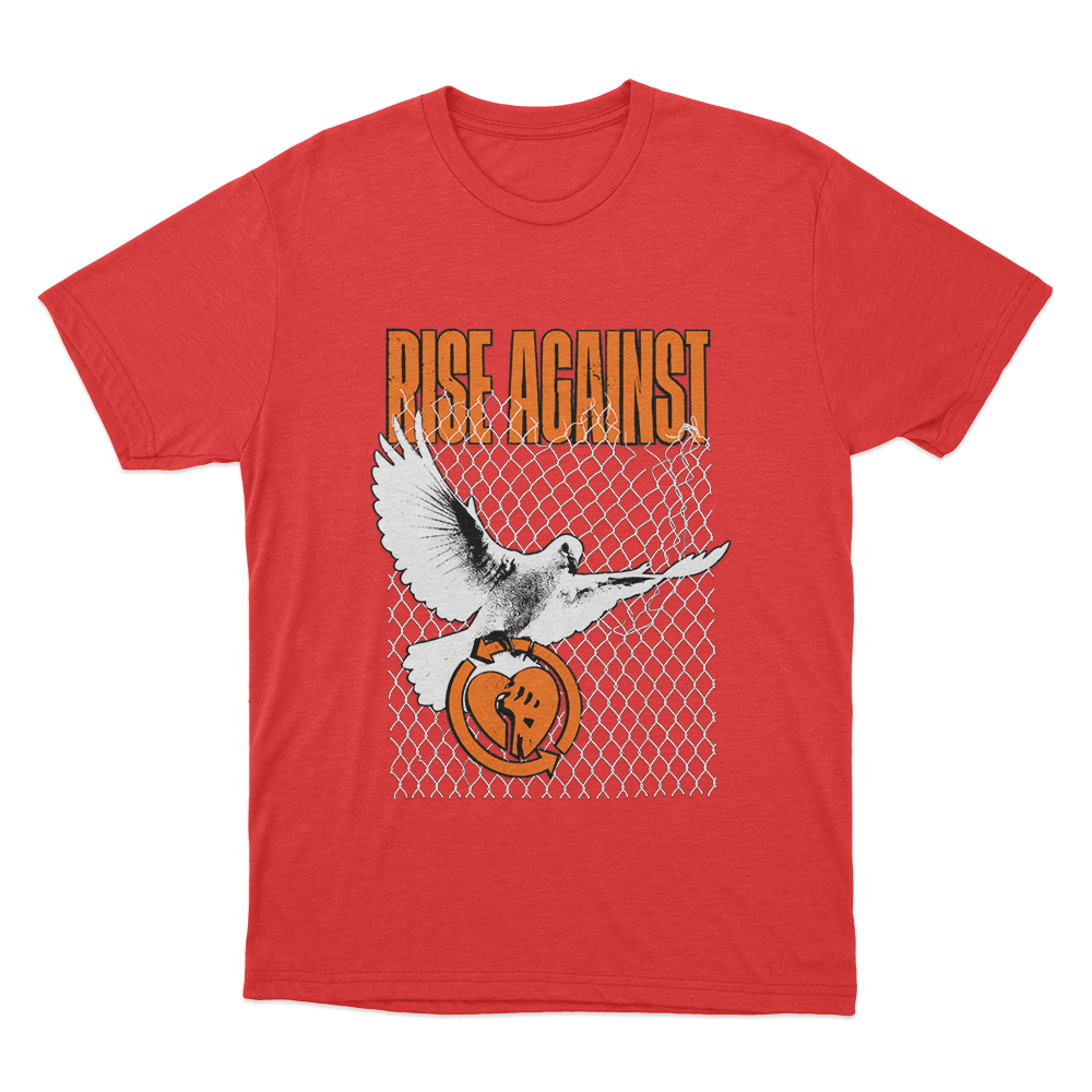 Rise Against Caged Dove Unisex T Shirt Red Rise Against Caged Dove Unisex T Shirt Red