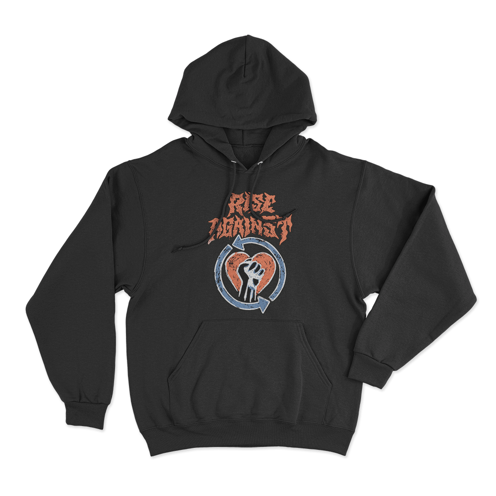 Rise Against Chalk Heartfist Unisex Hoodie Black Rise Against Chalk Heartfist Unisex Hoodie Black
