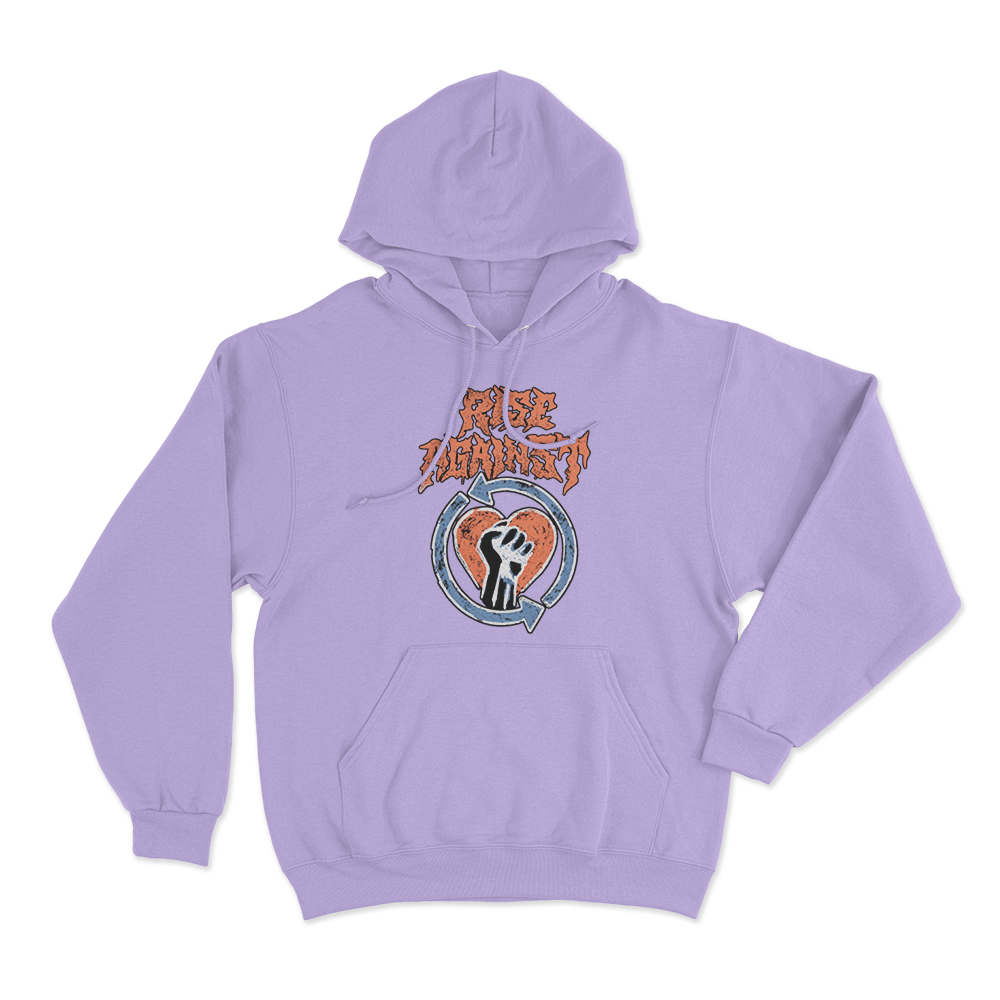 Rise Against Chalk Heartfist Unisex Hoodie Purple Rise Against Chalk Heartfist Unisex Hoodie Purple