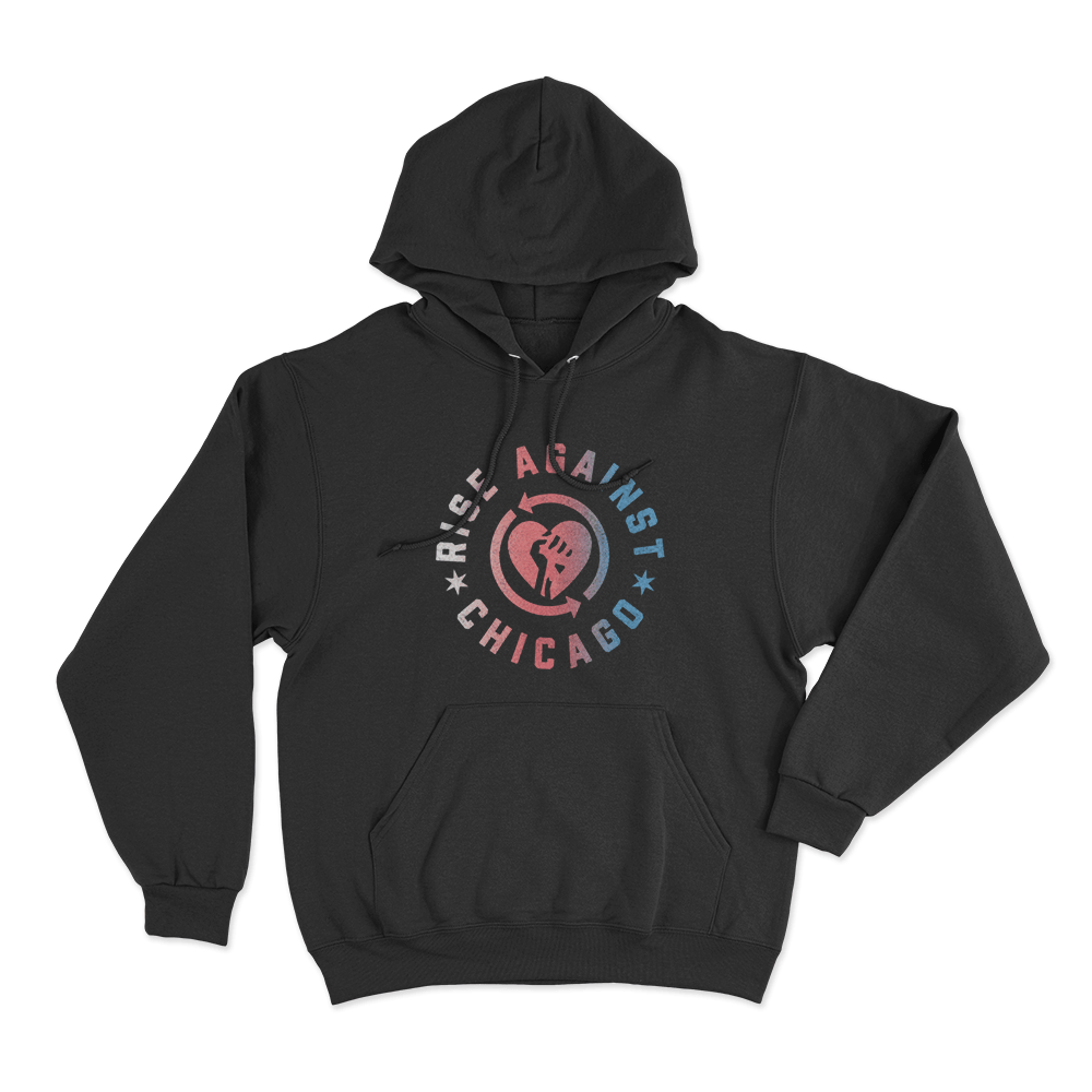 Rise Against Chicago Heartfist Unisex Hoodie Black Rise Against Chicago Heartfist Unisex Hoodie Black