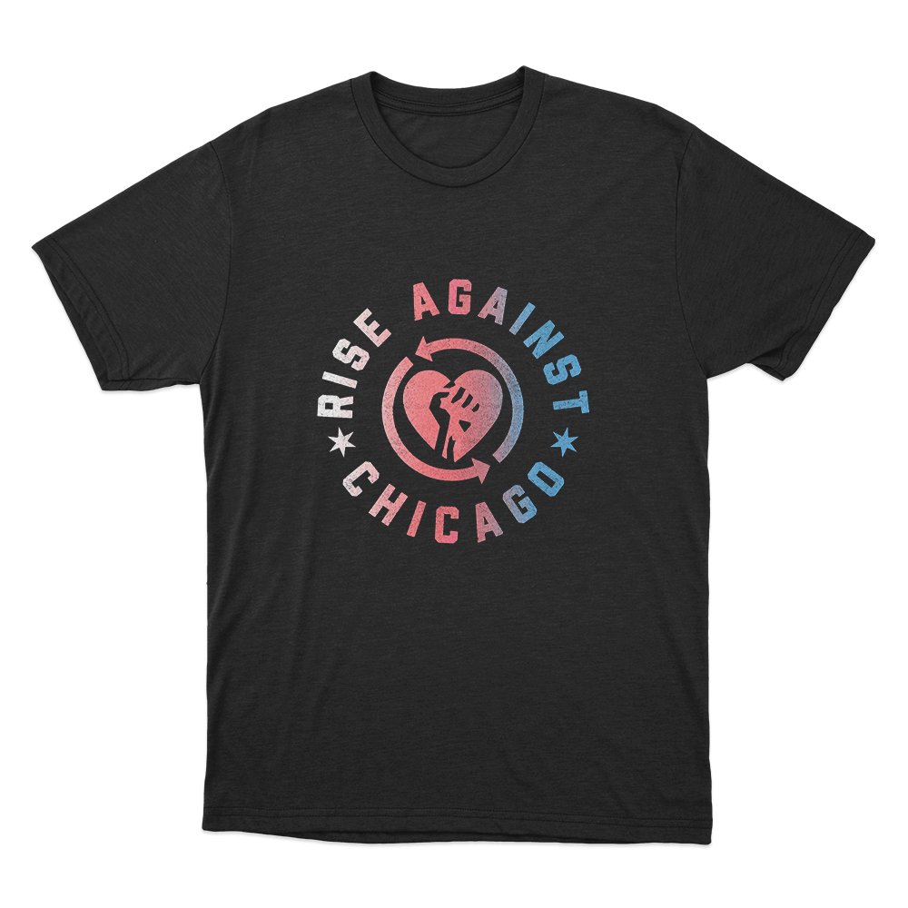 Rise Against Chicago Heartfist Unisex T Shirt Black Rise Against Chicago Heartfist Unisex T Shirt Black