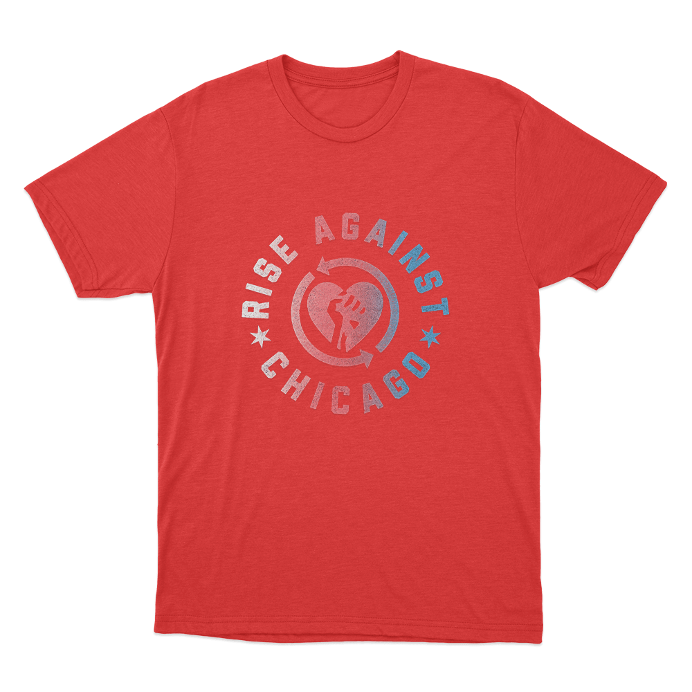 Rise Against Chicago Heartfist Unisex T Shirt Red Rise Against Chicago Heartfist Unisex T Shirt Red