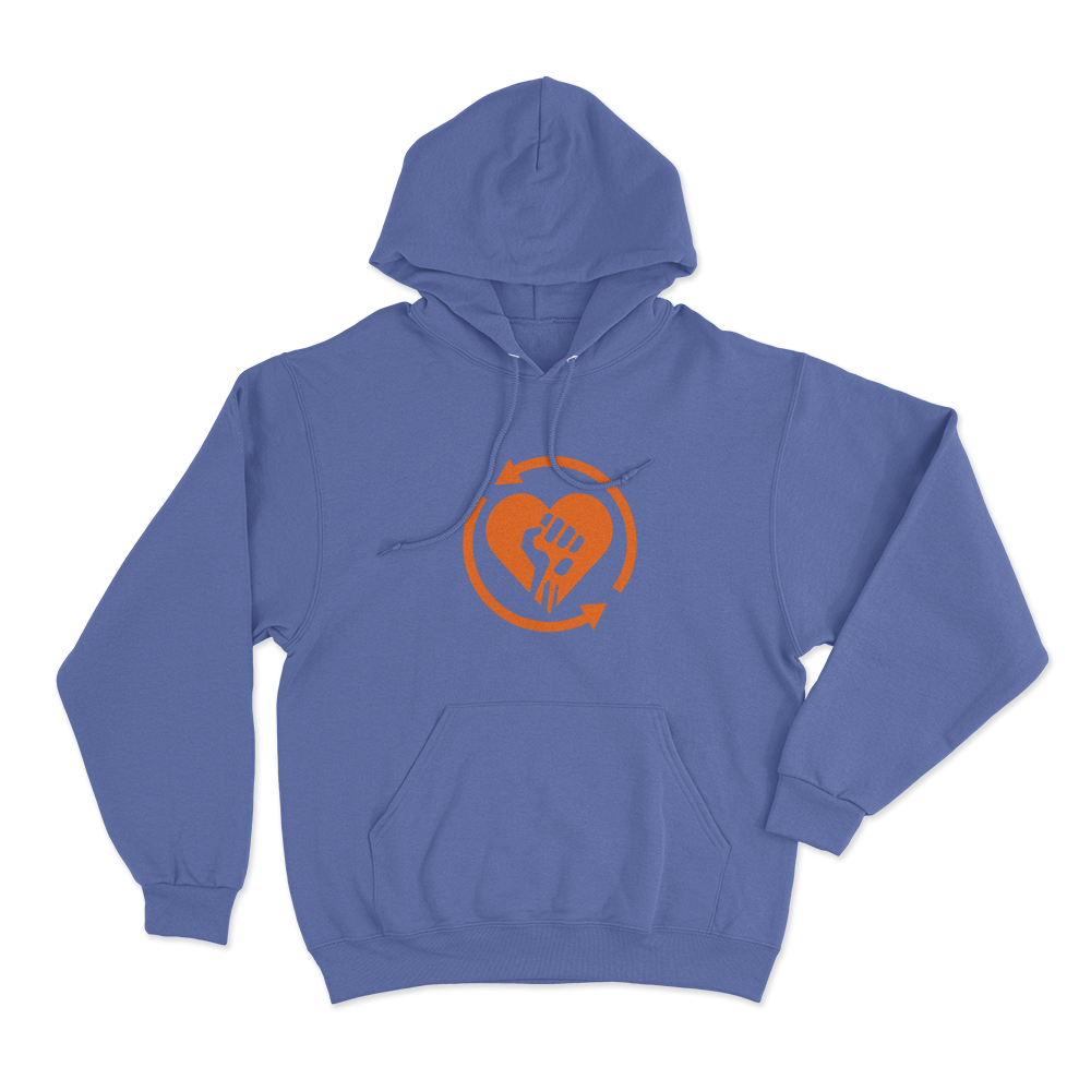 Rise Against Heartfist RA Unisex Hoodie Blue Rise Against Heartfist RA Unisex Hoodie Blue