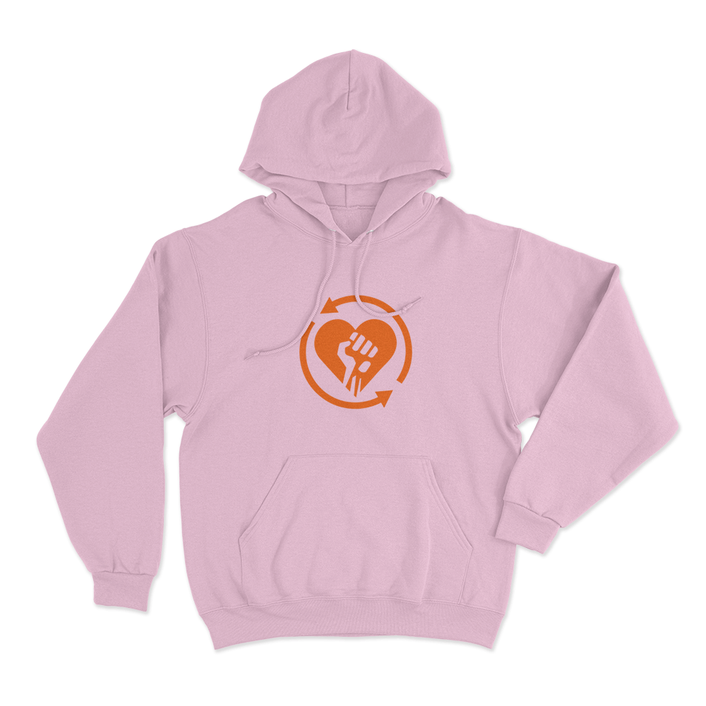 Rise Against Heartfist RA Unisex Hoodie Pink Rise Against Heartfist RA Unisex Hoodie Pink