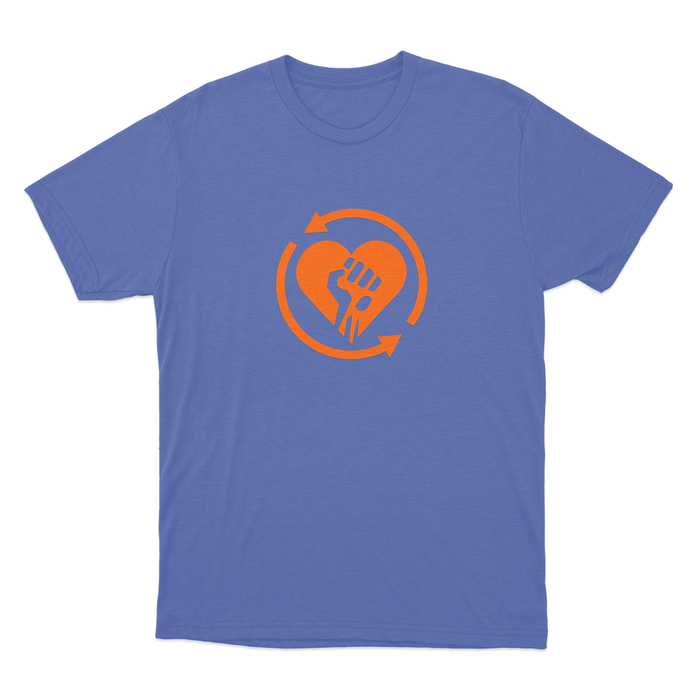 Rise Against Heartfist RA Unisex T Shirt Blue Rise Against Heartfist RA Unisex T Shirt Blue