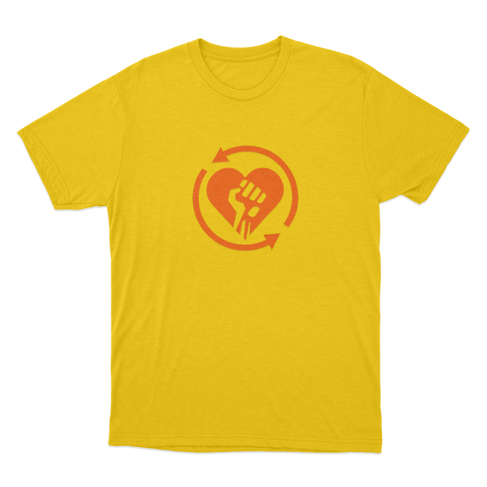 Rise Against Heartfist RA Unisex T Shirt Yellow Rise Against Heartfist RA Unisex T Shirt Yellow