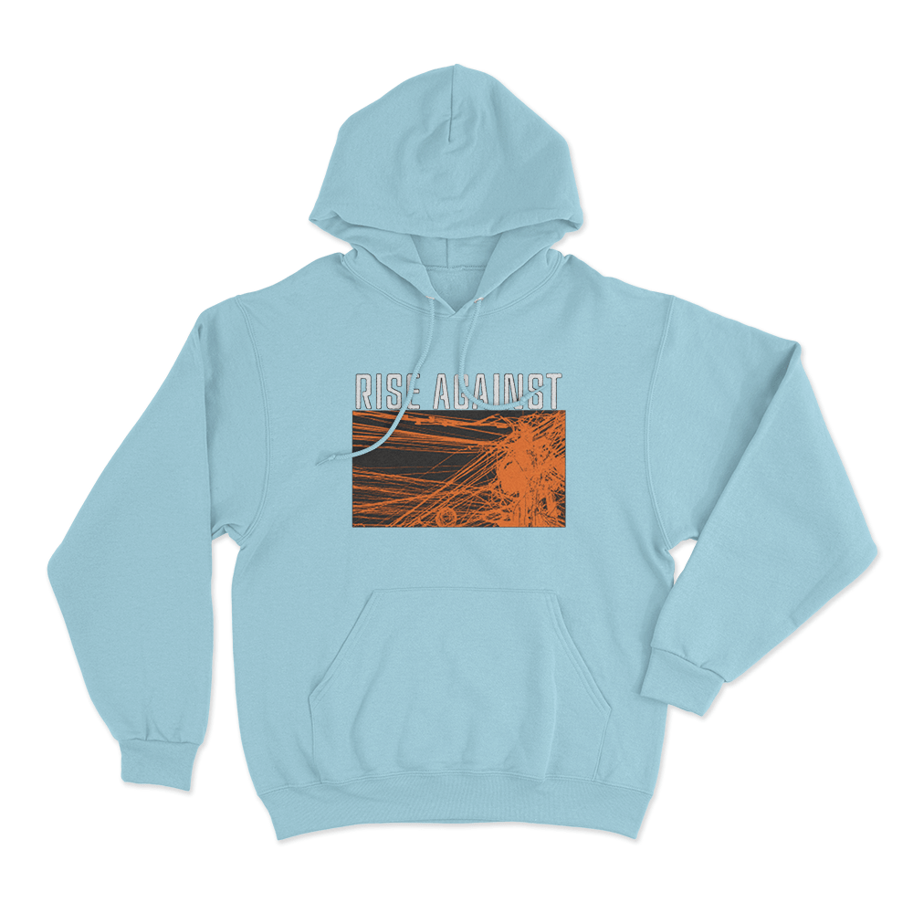 Rise Against Wire Unisex Hoodie Sky Blue Rise Against Wire Unisex Hoodie Sky Blue